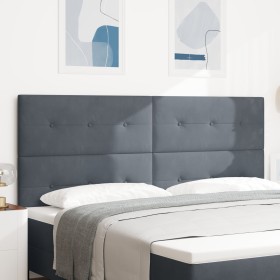 Cabecero con botones tapizado en terciopelo gris oscuro de 200 cm von , Kopf- und Fußteile - Ref: Foro24-3337868, Preis: 124,...