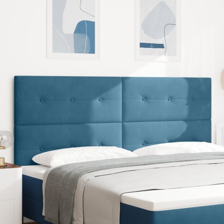 Cabezal con botones acolchonados en terciopelo azul oscuro de 200 cm von , Kopf- und Fußteile - Ref: Foro24-3337871, Preis: 1...