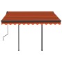 Manual retractable awning with orange and brown LED 3.5x2.5 m by vidaXL, Awnings - Ref: Foro24-3070125, Price: 484,34 €, Disc...