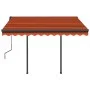 Manual retractable awning with orange and brown LED 3.5x2.5 m by vidaXL, Awnings - Ref: Foro24-3070125, Price: 501,25 €, Disc...
