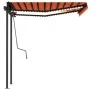 Manual retractable awning with orange and brown LED 3.5x2.5 m by vidaXL, Awnings - Ref: Foro24-3070125, Price: 501,25 €, Disc...