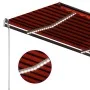 Manual retractable awning with orange and brown LED 3.5x2.5 m by vidaXL, Awnings - Ref: Foro24-3070125, Price: 501,25 €, Disc...