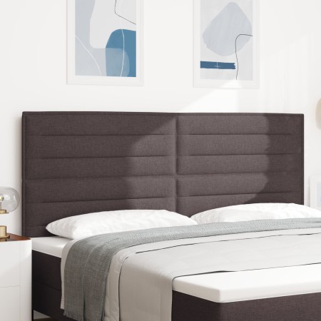 Cabecero LED Diseño Líneas Marrón Oscuro 100 cm Tela by , Headboards and footboards - Ref: Foro24-3338310, Price: 164,51 €, D...