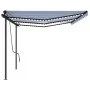 Toldo automático con LED sensor de viento azul y blanco 6x3 m de vidaXL, Toldos - Ref: Foro24-3070211, Precio: 862,48 €, Desc...