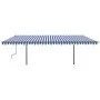 Toldo automático con LED sensor de viento azul y blanco 6x3 m de vidaXL, Toldos - Ref: Foro24-3070211, Precio: 862,48 €, Desc...