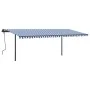 Toldo automático con LED sensor de viento azul y blanco 6x3 m de vidaXL, Toldos - Ref: Foro24-3070211, Precio: 862,48 €, Desc...