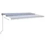 Toldo automático con LED sensor de viento azul y blanco 6x3 m de vidaXL, Toldos - Ref: Foro24-3070211, Precio: 862,48 €, Desc...