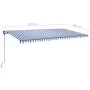 Toldo automático con LED sensor de viento azul y blanco 6x3 m de vidaXL, Toldos - Ref: Foro24-3070211, Precio: 862,48 €, Desc...