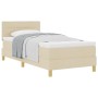 Cama con somier con colchón crema 90x200 cm tela de , Camas y somieres - Ref: Foro24-3338816, Precio: 280,48 €