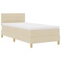 Cama con somier con colchón crema 90x200 cm tela von , Betten und Lattenroste - Ref: Foro24-3338816, Preis: 280,61 €, Rabatt: %