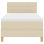 Cama con somier con colchón crema 90x200 cm tela von , Betten und Lattenroste - Ref: Foro24-3338816, Preis: 280,61 €, Rabatt: %