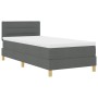Cama Box Spring con Colchón Gris Oscuro 100x200 cm Tela by , Beds and slatted bases - Ref: Foro24-3338819, Price: 313,77 €, D...