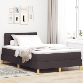 Cama con base de muelles con colchón marrón oscuro 120x200 cm de tela von , Betten und Lattenroste - Ref: Foro24-3338835, Pre...