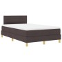 Cama con base de muelles con colchón marrón oscuro 120x200 cm de tela von , Betten und Lattenroste - Ref: Foro24-3338835, Pre...