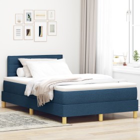 Cama con Somier y Colchón Azul 120x200 cm Tela by , Beds and slatted bases - Ref: Foro24-3338838, Price: 406,84 €, Discount: %