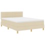 Cama con Box Spring y Colchón Crema 140x190 cm Tela von , Betten und Lattenroste - Ref: Foro24-3338844, Preis: 405,37 €, Raba...