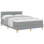 Cama Box Spring con Colchón Gris Claro 140x200 cm Tela by , Beds and slatted bases - Ref: Foro24-3338846, Price: 418,72 €, Di...