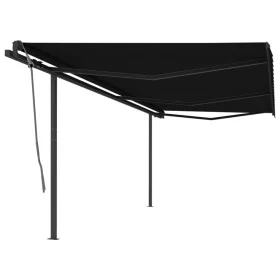 Toldo retráctil automático con postes gris antracita 6x3 m de vidaXL, Toldos - Ref: Foro24-3070209, Precio: 692,42 €, Descuen...