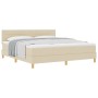Cama con Box Spring con Colchón Crema 180x200 cm Tela by , Beds and slatted bases - Ref: Foro24-3338865, Price: 575,21 €, Dis...