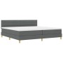 Cama Box Spring con Colchón Gris Oscuro 200x200 cm Tela de , Camas y somieres - Ref: Foro24-3338868, Precio: 574,97 €