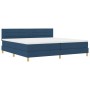 Cama Box Spring con Colchón Azul 200x200 cm Tela by , Beds and slatted bases - Ref: Foro24-3338873, Price: 618,93 €, Discount: %