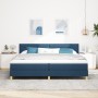 Cama Box Spring con Colchón Azul 200x200 cm Tela by , Beds and slatted bases - Ref: Foro24-3338873, Price: 618,93 €, Discount: %