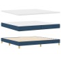 Cama Box Spring con Colchón Azul 200x200 cm Tela by , Beds and slatted bases - Ref: Foro24-3338873, Price: 618,93 €, Discount: %