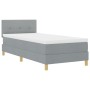 Cama Box Spring con colchón gris claro 90x200 cm tela by , Beds and slatted bases - Ref: Foro24-3338888, Price: 301,85 €, Dis...