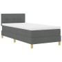 Cama con Box Spring con Colchón Gris Oscuro 90x200 cm Tela by , Beds and slatted bases - Ref: Foro24-3338889, Price: 307,33 €...