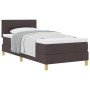 Cama con Box Spring con Colchón Marrón Oscuro 100x200 cm Tela by , Beds and slatted bases - Ref: Foro24-3338898, Price: 329,8...