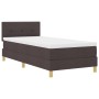 Cama con Box Spring con Colchón Marrón Oscuro 100x200 cm Tela by , Beds and slatted bases - Ref: Foro24-3338898, Price: 329,8...