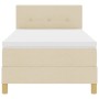 Cama con somier con colchón crema 100x200 cm tela by , Beds and slatted bases - Ref: Foro24-3338900, Price: 302,80 €, Discoun...