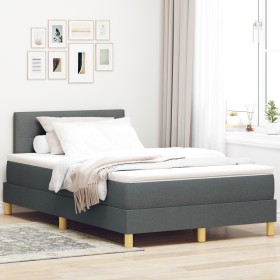 Cama Box Spring con Colchón Gris Oscuro 120x200 cm Tela de , Camas y somieres - Ref: Foro24-3338910, Precio: 382,95 €, Descue...