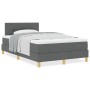 Cama Box Spring con Colchón Gris Oscuro 120x200 cm Tela de , Camas y somieres - Ref: Foro24-3338910, Precio: 382,63 €