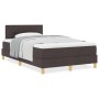 Cama con Somier con Colchón Marrón Oscuro 120x200 cm Tela de , Camas y somieres - Ref: Foro24-3338912, Precio: 375,41 €