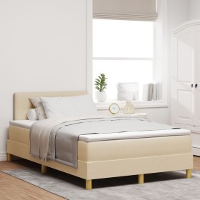 Cama con Somier con Colchón Crema 120x200 cm Tela by , Beds and slatted bases - Ref: Foro24-3338914, Price: 383,75 €, Discoun...