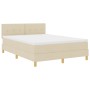 Cama con Base Tapizada con Colchón Crema 140x190 cm Tela by , Beds and slatted bases - Ref: Foro24-3338921, Price: 403,60 €, ...
