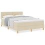Cama con Base Tapizada con Colchón Crema 140x190 cm Tela by , Beds and slatted bases - Ref: Foro24-3338921, Price: 403,60 €, ...