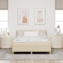 Cama con Base Tapizada con Colchón Crema 140x190 cm Tela by , Beds and slatted bases - Ref: Foro24-3338921, Price: 403,60 €, ...