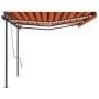 Toldo automático LED sensor de viento naranja y marrón 6x3 m by vidaXL, Awnings - Ref: Foro24-3070215, Price: 853,75 €, Disco...