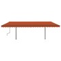 Toldo automático LED sensor de viento naranja y marrón 6x3 m by vidaXL, Awnings - Ref: Foro24-3070215, Price: 839,00 €, Disco...
