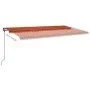 Toldo automático LED sensor de viento naranja y marrón 6x3 m by vidaXL, Awnings - Ref: Foro24-3070215, Price: 853,75 €, Disco...