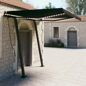 Manual retractable awning with LED anthracite gray 3x2.5 m by vidaXL, Awnings - Ref: Foro24-3070104, Price: 367,38 €, Discoun...