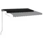 Manual retractable awning with LED anthracite gray 3x2.5 m by vidaXL, Awnings - Ref: Foro24-3070104, Price: 367,38 €, Discoun...