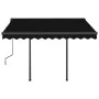 Manual retractable awning with LED anthracite gray 3x2.5 m by vidaXL, Awnings - Ref: Foro24-3070104, Price: 367,38 €, Discoun...