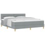 Cama de Somier con Colchón Gris Claro 180x200 cm Tela by , Beds and slatted bases - Ref: Foro24-3338937, Price: 539,03 €, Dis...