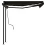 Manual retractable awning with LED anthracite gray 3x2.5 m by vidaXL, Awnings - Ref: Foro24-3070104, Price: 367,38 €, Discoun...