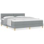 Cama de Somier con Colchón Gris Claro 180x200 cm Tela by , Beds and slatted bases - Ref: Foro24-3338937, Price: 539,03 €, Dis...