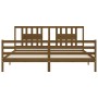 Honey brown solid wood bed frame and headboard 200x200 cm by vidaXL, Beds and slatted bases - Ref: Foro24-3194594, Price: 175...