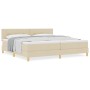 Cama con Resortes con Colchón Crema 200x200 cm Tela von , Betten und Lattenroste - Ref: Foro24-3338949, Preis: 552,33 €, Raba...
